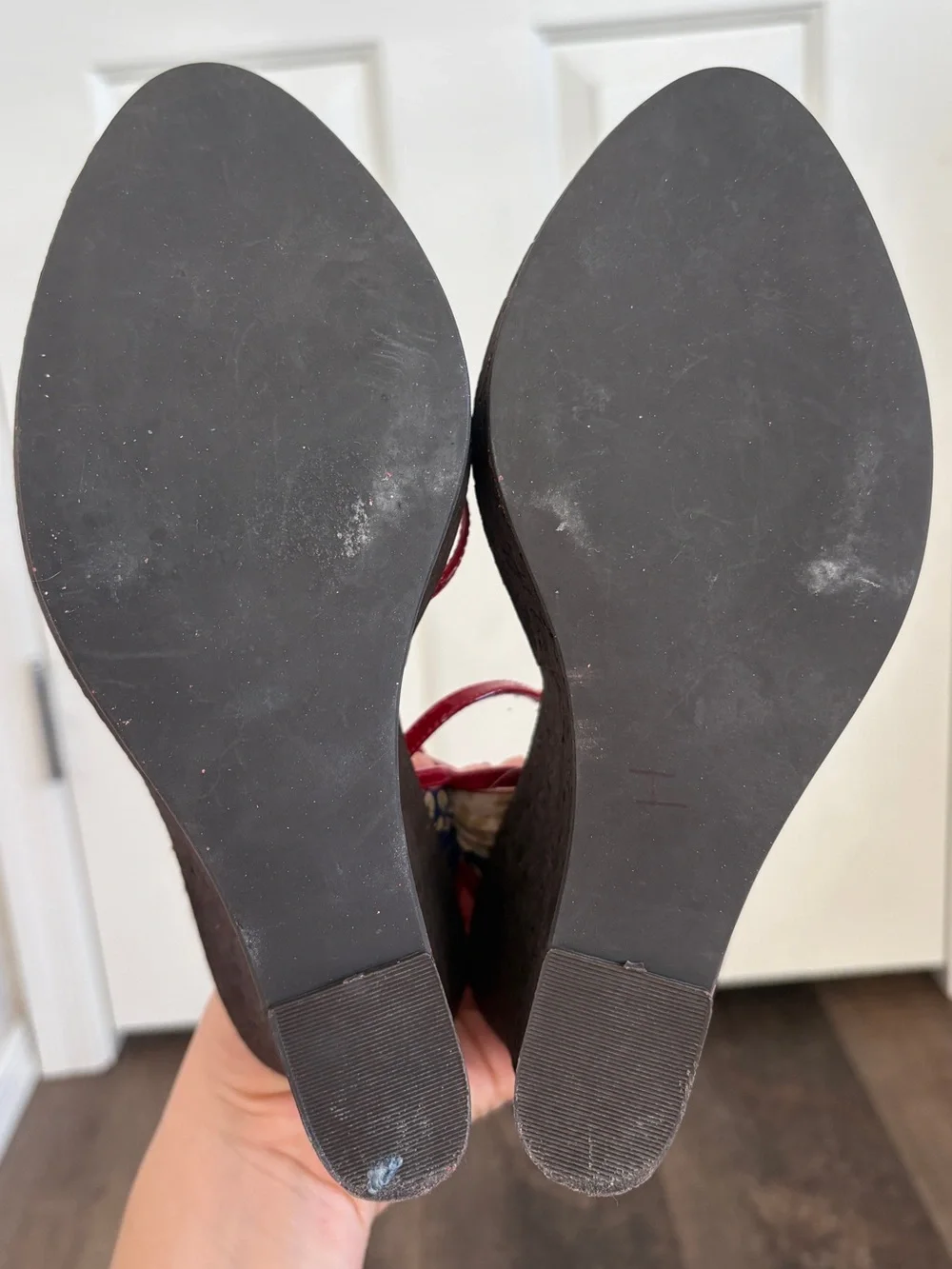Steve Madden Lynbrook Red Floral Cork Wedge Sandals